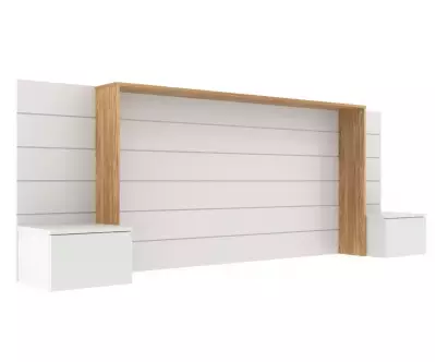 Tête de lit Hegoa avec encadrement bois et chevets