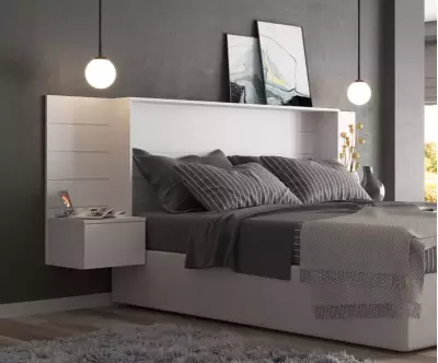 Tête de lit Hegoa blanche pour lit 160