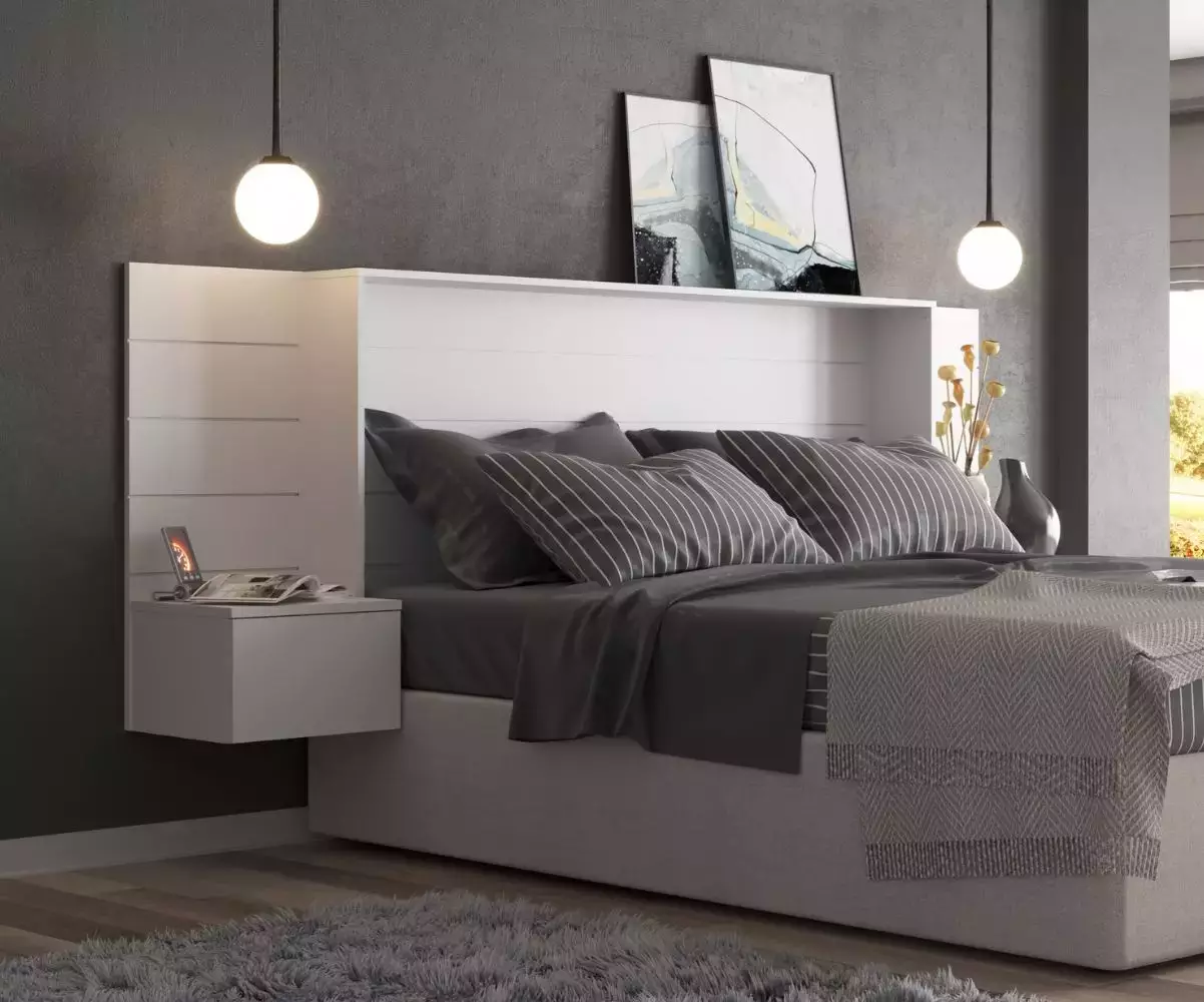 Tête de lit Hegoa blanche pour lit 160 Tête de lit Hegoa blanche pour lit 160