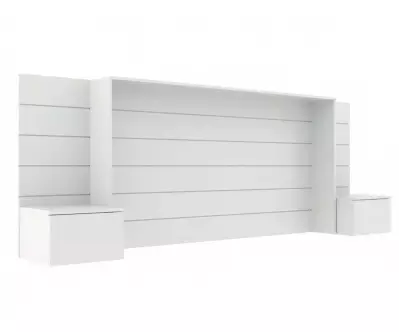 Tête de lit Hegoa blanche avec chevets our lit 160