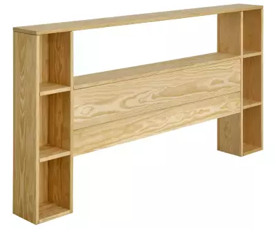 Tête de lit Mizar bois naturel inclus (face)