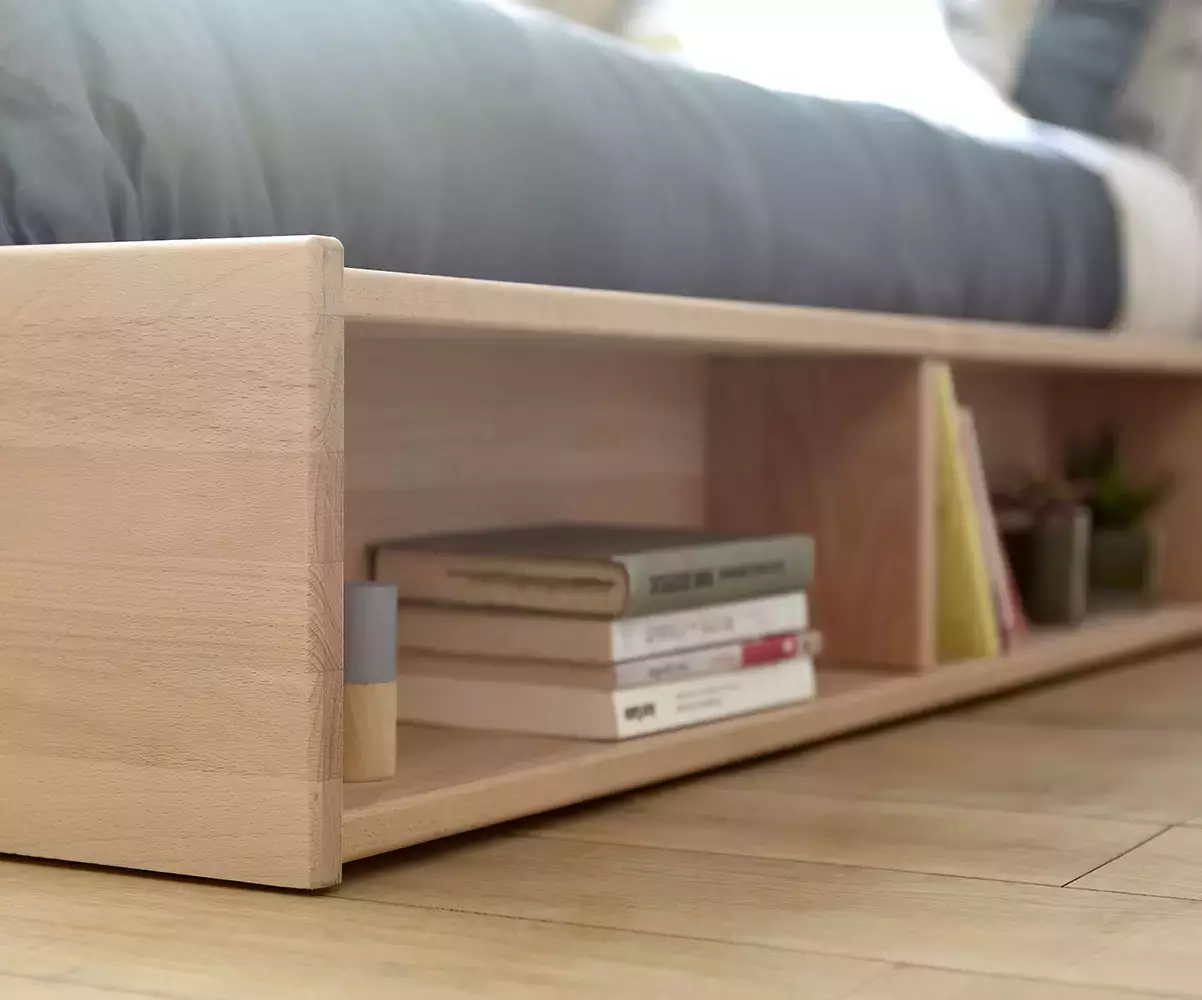 Zoom sur les rangements du lit Galion