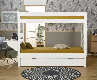 Pack lit superposé + 2 matelas Alto blanc