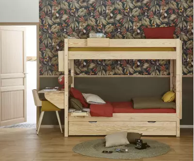 Lit superposé Alto haut avec matelas et bureau en option