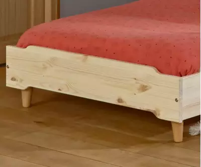 Lot de 4 pied en hêtre massif pour lit Vaka