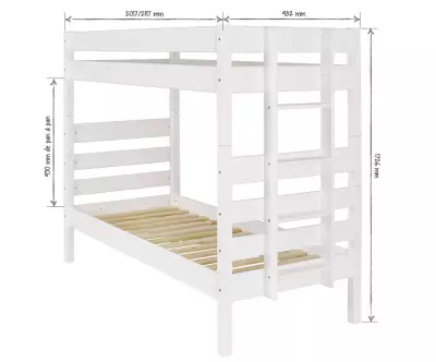 Dimensions lit superposé Alto haut blanc