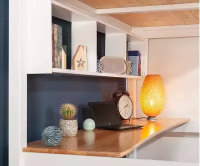 Etagère pour lit mezzanine Paros et Palomar blanche