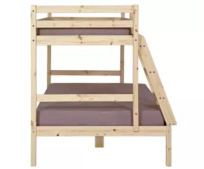 Côté avec échelle du lit superposé Nazaré bois naturel