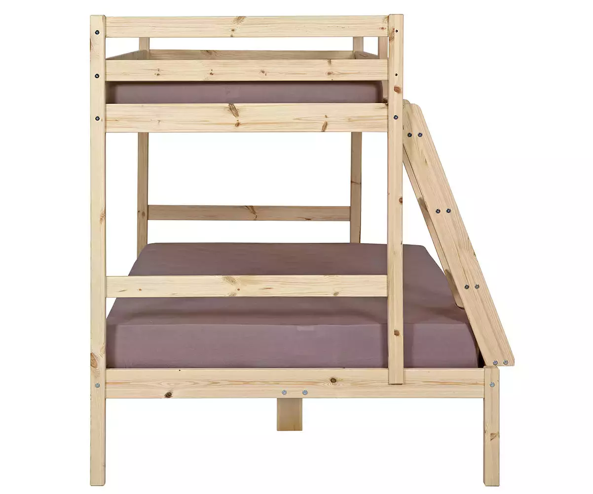 Côté avec échelle du lit superposé Nazaré bois naturel Côté avec échelle du lit superposé Nazaré bois naturel