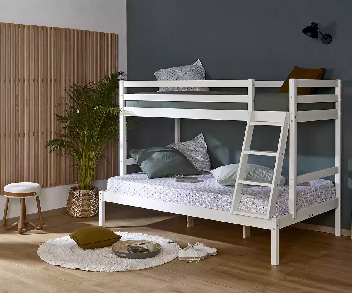 Lit superposé avec couchage double avec matelas Lit superposé avec couchage double avec matelas