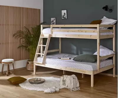 Lit superposé en bois  avec matelas