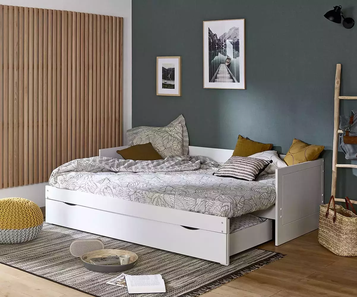 Lit gigogne Waris avec sommier gigogne peigne ouvert
