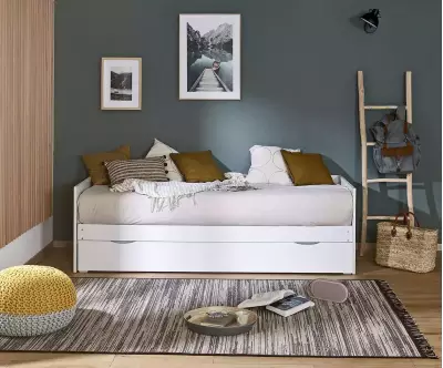 Pack lit gigogne avec tiroir Waris + matelas