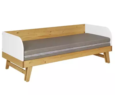 Lit gigogne Sloop en bois et matelas pliable