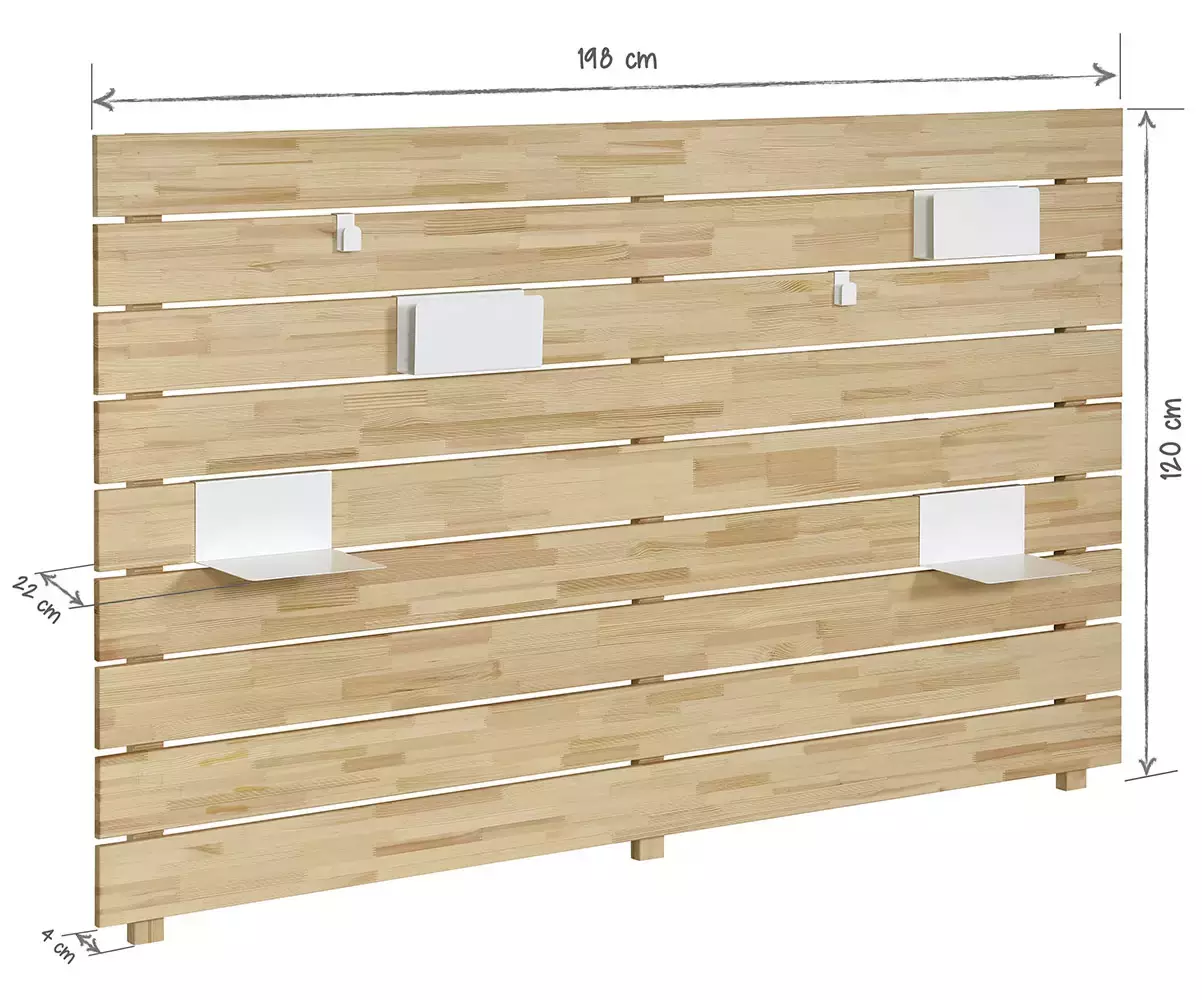 Dimension tête de lit Corfou avec matelas en option Dimension tête de lit Corfou avec matelas en option