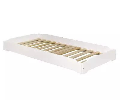 Lit empilable Vaka blanc avec sommier à lattes massives