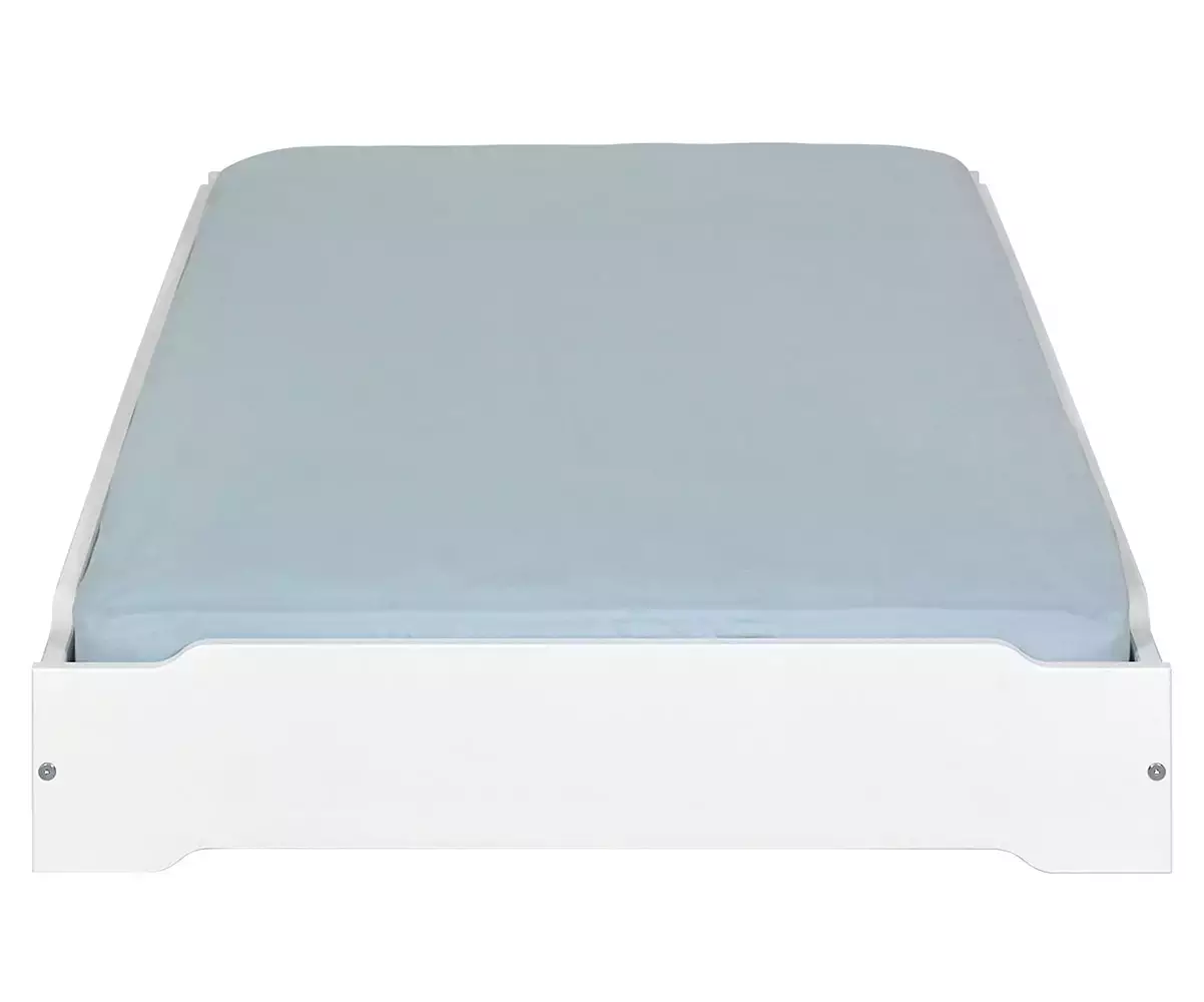 Lit empilable Vaka blanc avec matelas Lit empilable Vaka blanc avec matelas