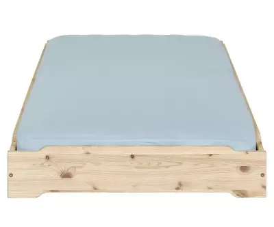 Lit empilable Vaka bois naturel avec matelas