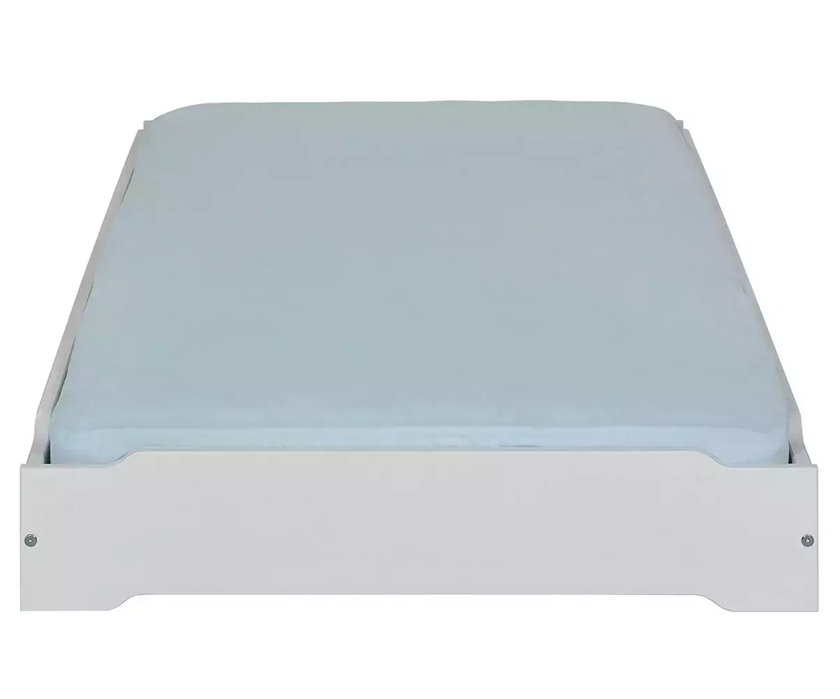 Lit en bois empilable Vaka gris avec matelas Lit en bois empilable Vaka gris avec matelas