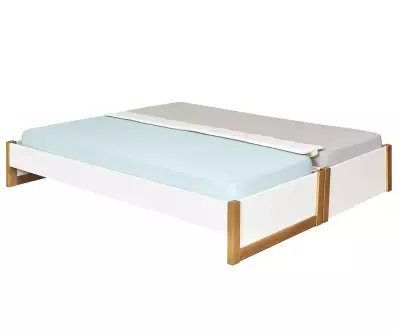 Lit Hypnos en Bois Massif avec Matelas et Pont d'amour en option