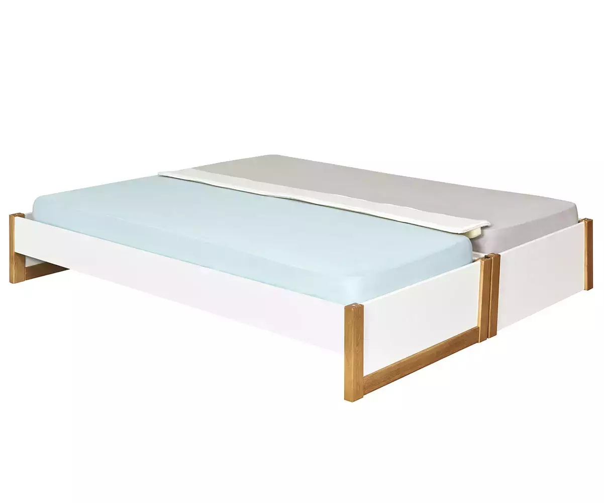 Lit Hypnos en Bois Massif avec Matelas et Pont d'amour en option Lit Hypnos en Bois Massif avec Matelas et Pont d'amour en option