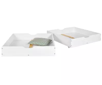 Lot de 2 tiroirs pour lit superposé Iris blanc