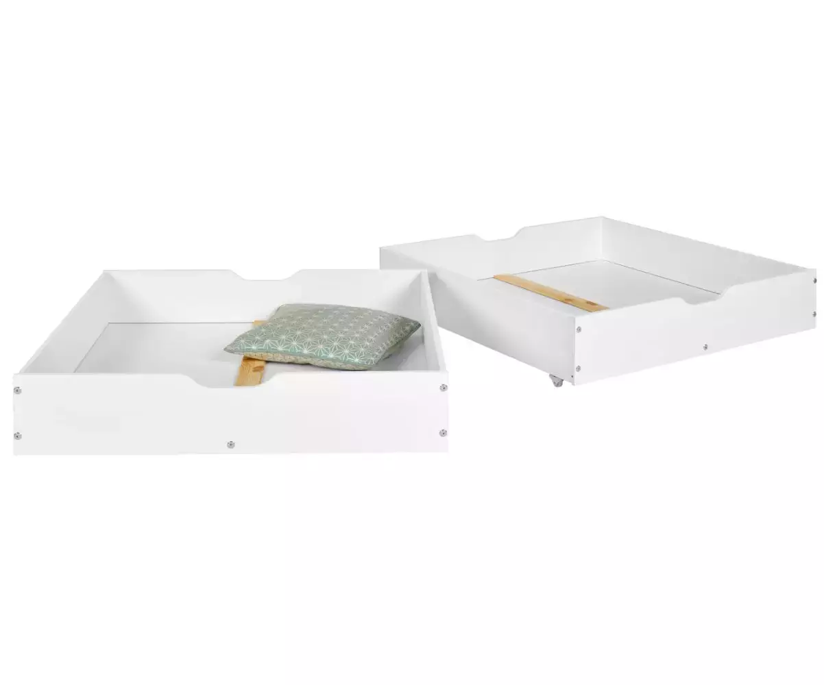 Lot de 2 tiroirs pour lit superposé Iris blanc Lot de 2 tiroirs pour lit superposé Iris blanc