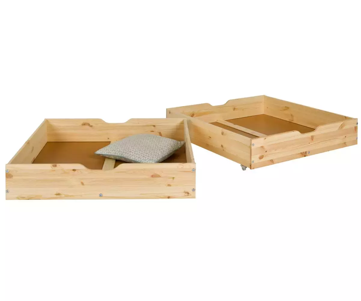 Lot de 2 tiroirs pour lit superposé Iris brut à peindre Lot de 2 tiroirs pour lit superposé Iris brut à peindre