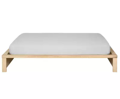 Lit avec sommier Akara en bois naturel