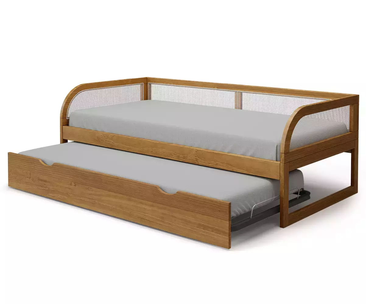 Lit gigogne Makau noisette avec matelas en option Lit gigogne Makau noisette avec matelas en option