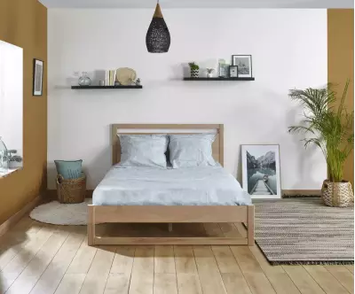 Lit Garray en bois avec matelas 2 places