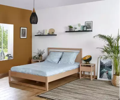 Lit 2 couchages Garay avec son matelas et chevets en option