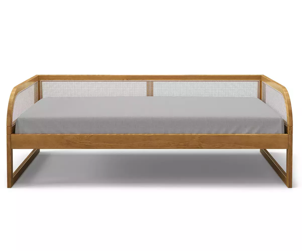Vue de face du lit Makau avec matelas en option Vue de face du lit Makau avec matelas en option