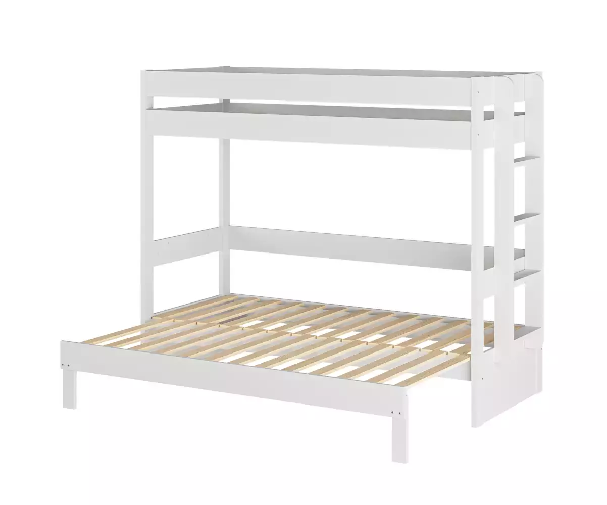 Lit superposé gigogne blanc Lakota 80x200 3 places Lit superposé gigogne blanc Lakota 80x200 3 places