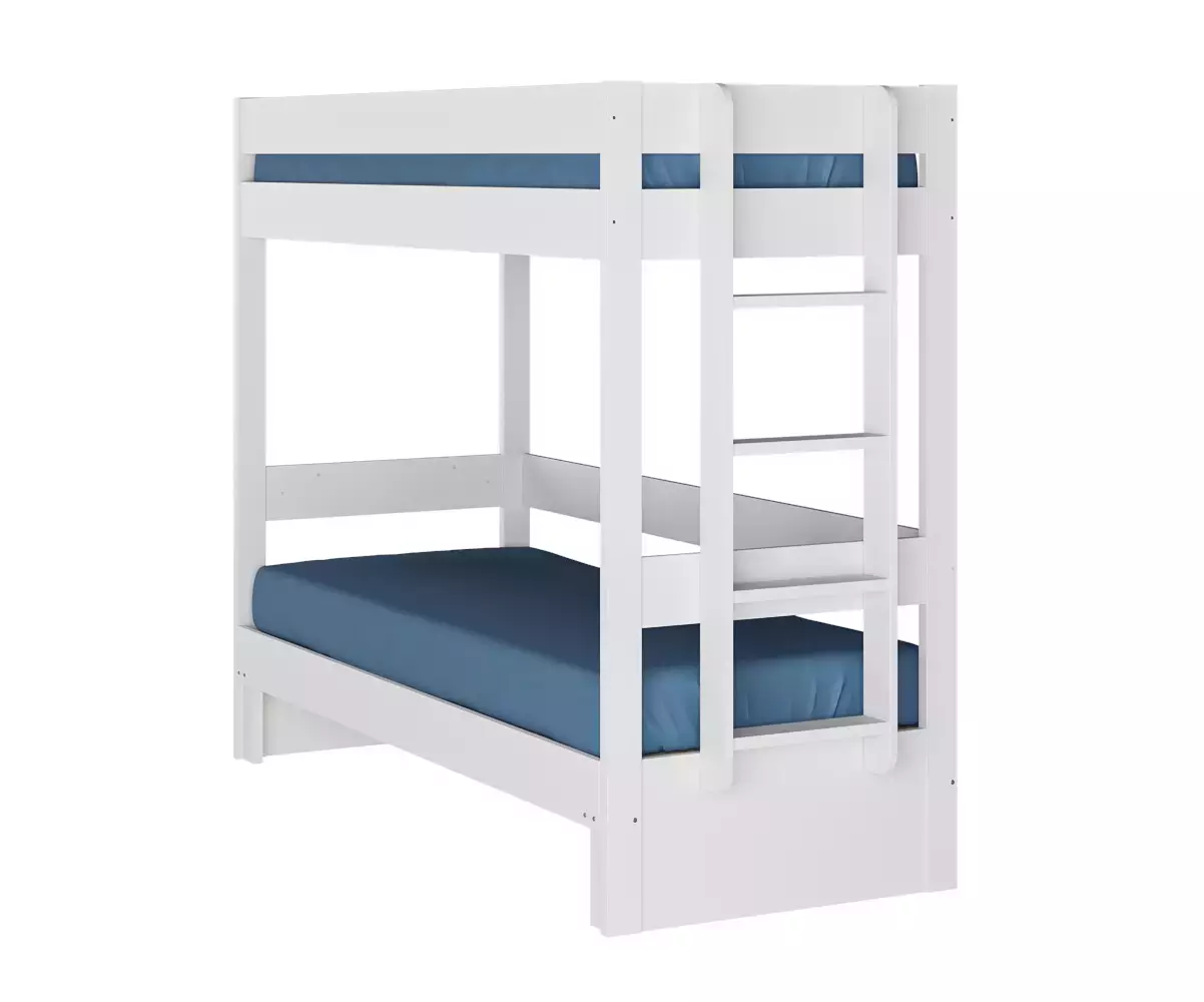 Lit superposé gigogne blanc Lakota 80x200 de côté Lit superposé gigogne blanc Lakota 80x200 de côté