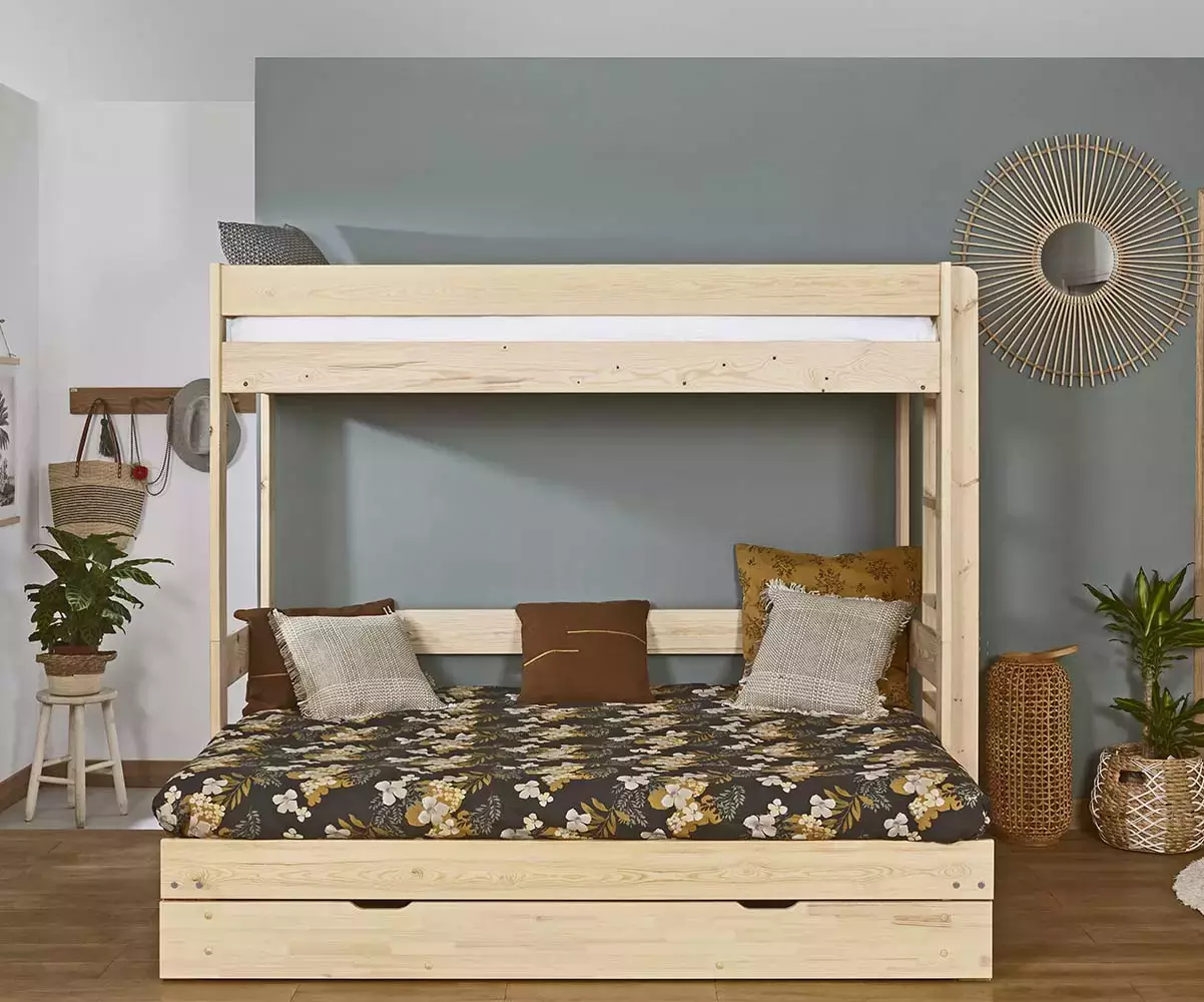 Lit superposé gigogne bois Lakota lit ouvert Lit superposé gigogne bois Lakota lit ouvert