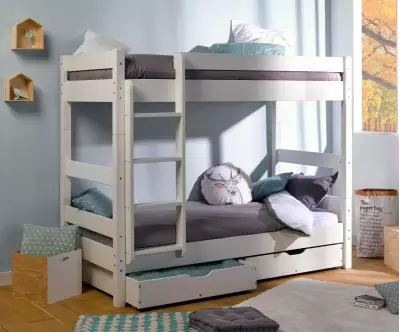 Pack lit superposé blanc et matelas Iris