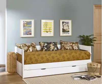 Lit gigogne Lakota blanc fermé