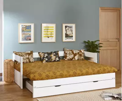 Lit gigogne Lakota blanc ouvert
