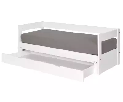Lit gigogne Lakota blanc 80x200 tiroir ouvert