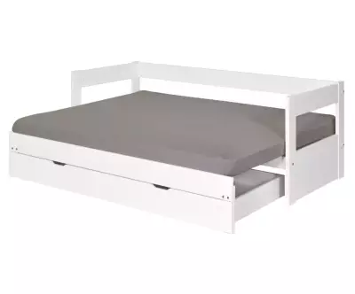 Lit gigogne Lakota blanc 80x200 ouvert