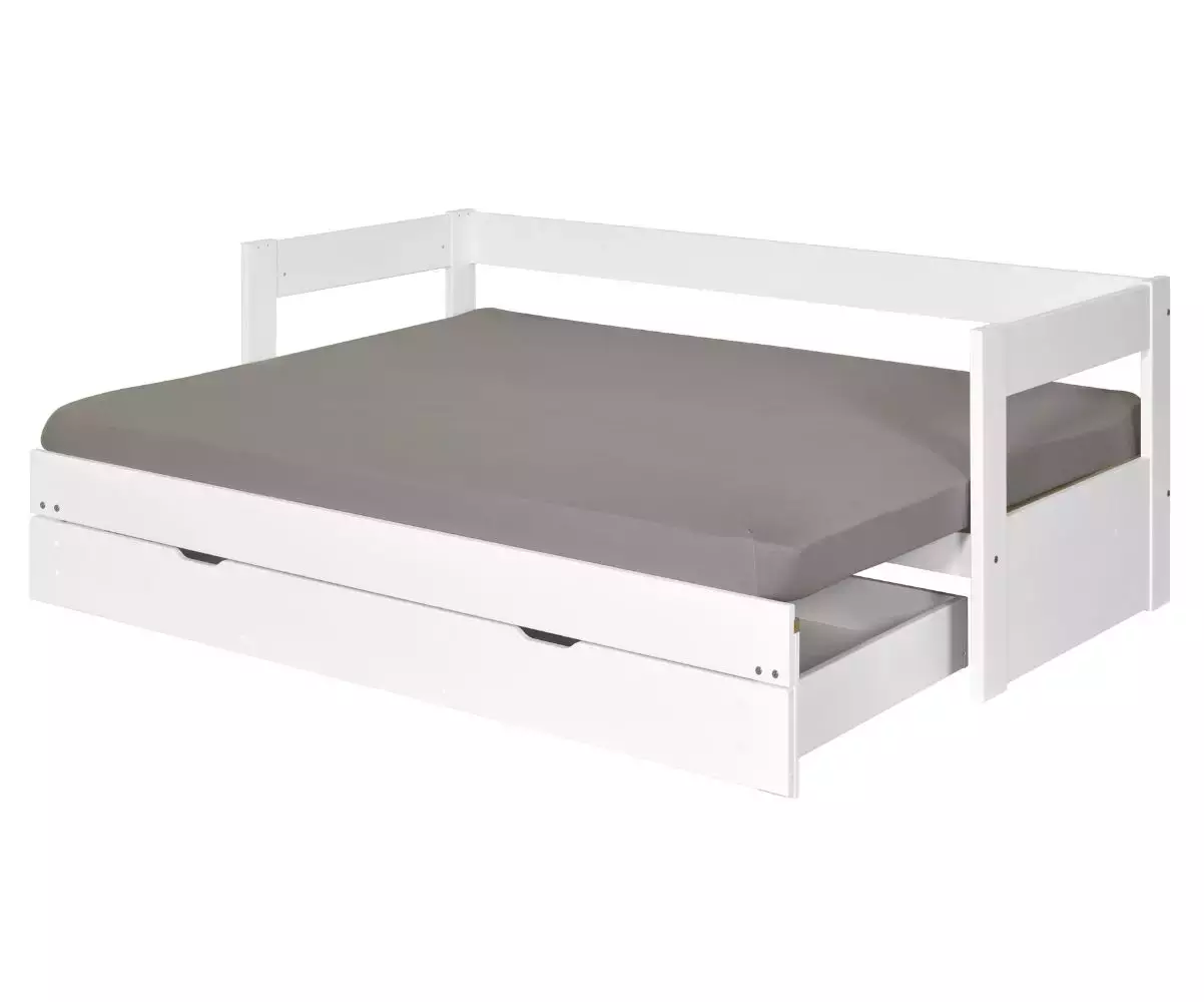 Lit gigogne Lakota blanc 80x200 ouvert Lit gigogne Lakota blanc 80x200 ouvert