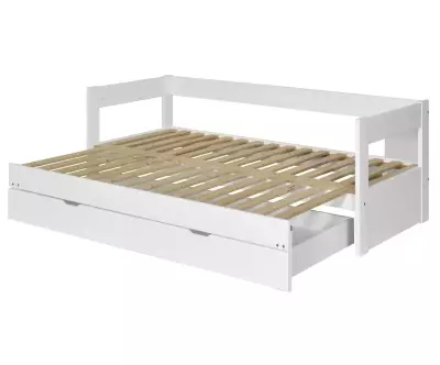 Lit gigogne Lakota blanc 80x200 déplié