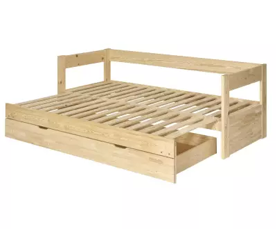 Lit gigogne Lakota bois 80x200 déplié