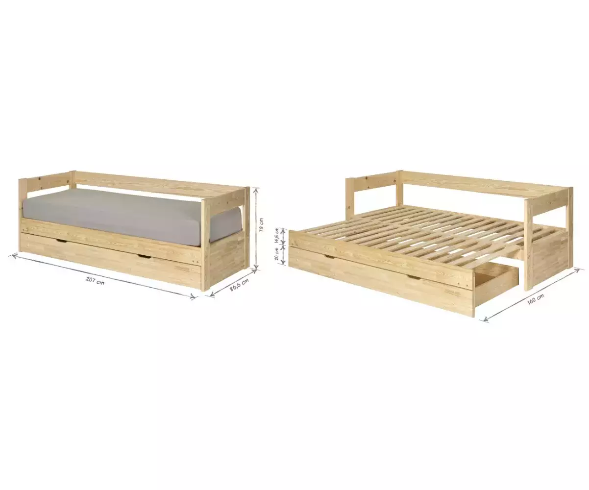 Lit gigogne Lakota bois dimensions Lit gigogne Lakota bois dimensions