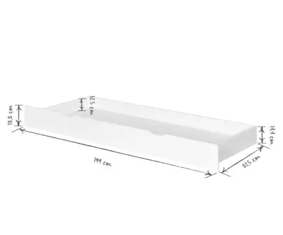 Lit gigogne Lakota blanc dimensions tiroir
