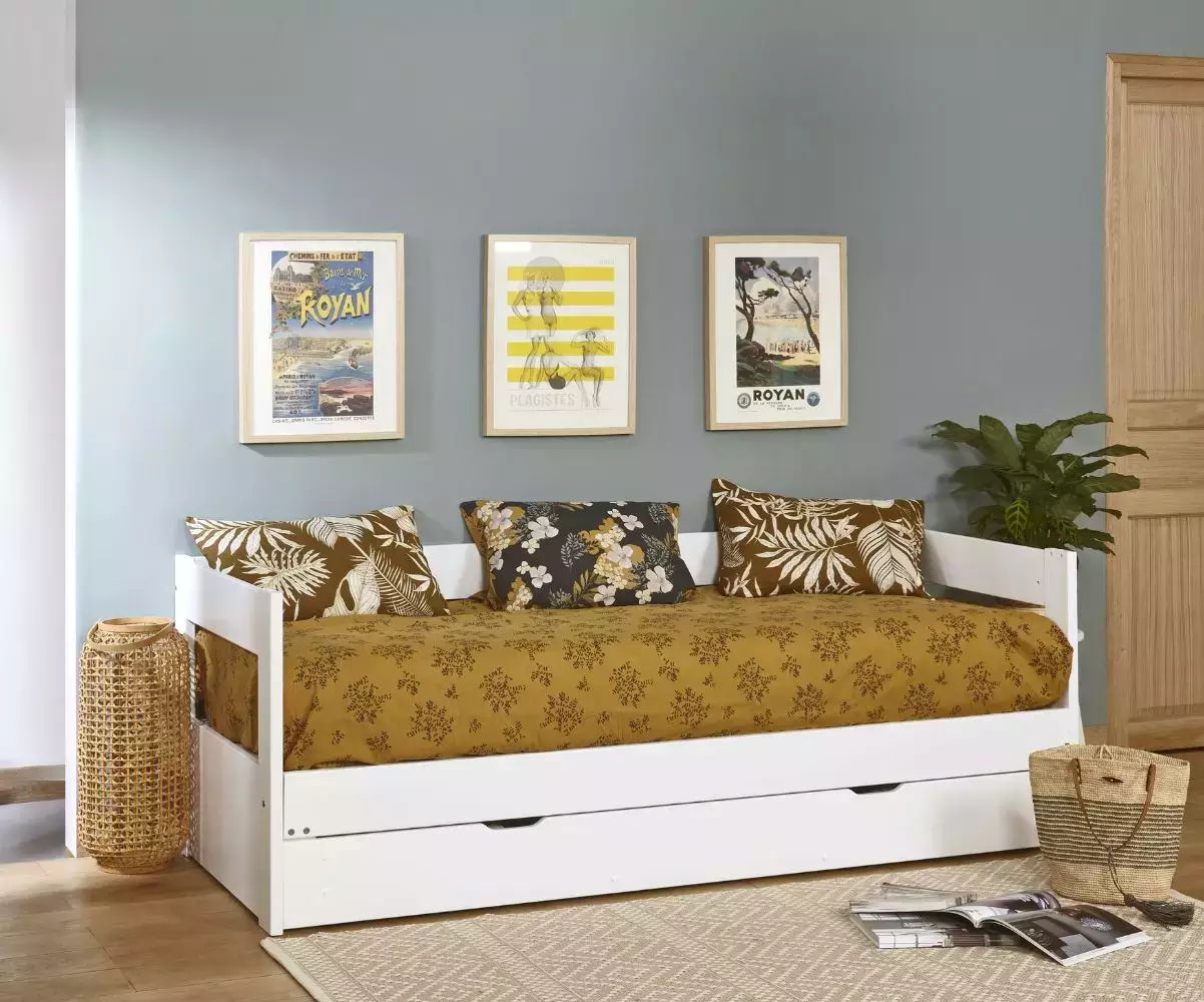 Lit gigogne Lakota blanc fermé avec matelas Lit gigogne Lakota blanc fermé avec matelas