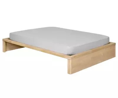 Lit double Akara avec tête de lit Kauai fait en bois de hêtre massif