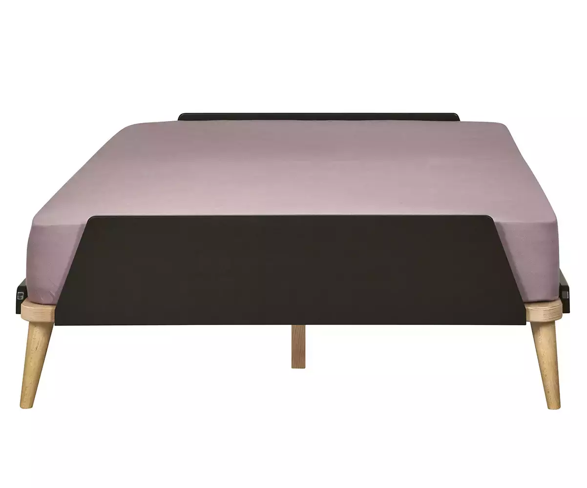 Lit Algol noir adulte vue de face Lit Algol noir adulte vue de face