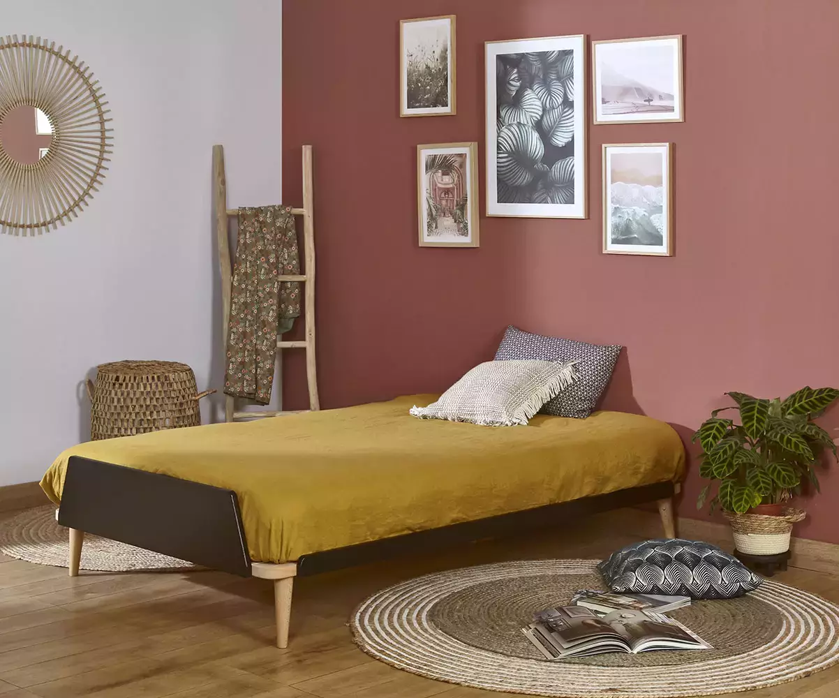 Lit Algol adulte noir avec matelas Lit Algol adulte noir avec matelas